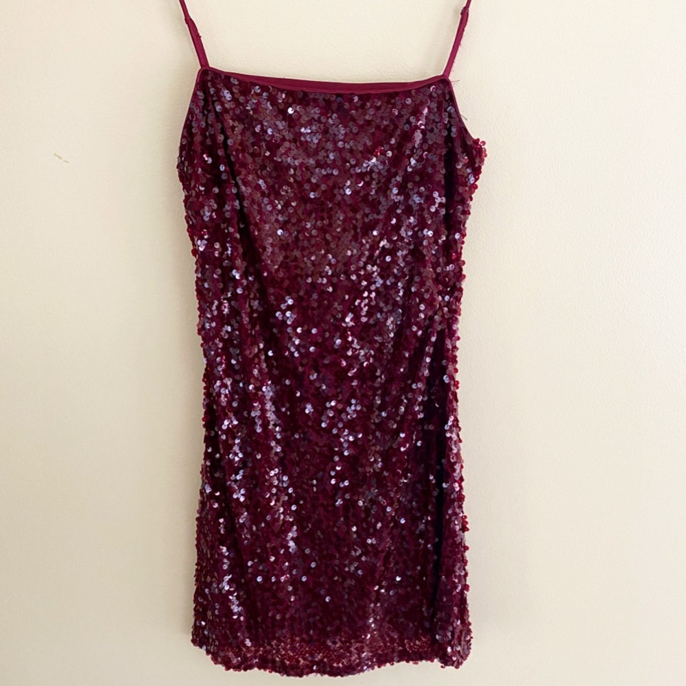 Altar’d State Red Sequin Mini Dress
